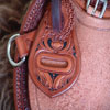 Half tooled Vaquero Lace with Daffodil flower Wade Saddle
built on a 94 degree bar that fits a well built muscular shoulders -
The seat is finished at 15 & 1/2 inch with a close contact deep pocket fit -
Gullet is 7 & 1/2 inch height by 6 & 1/2 width with the back hand hole width at 4 inch -
Horn is 6 inch height by 5 and 1/2 inch width Guadalajara at 31 degree pitch - Cantle is 4 and 1/2 inch in height by 12 & 1/2 in width with a Cheyenne roll - Flat plate riggin at 7/8ths
- leather lined 5 inch Stainless Steel Moran Stirrups .